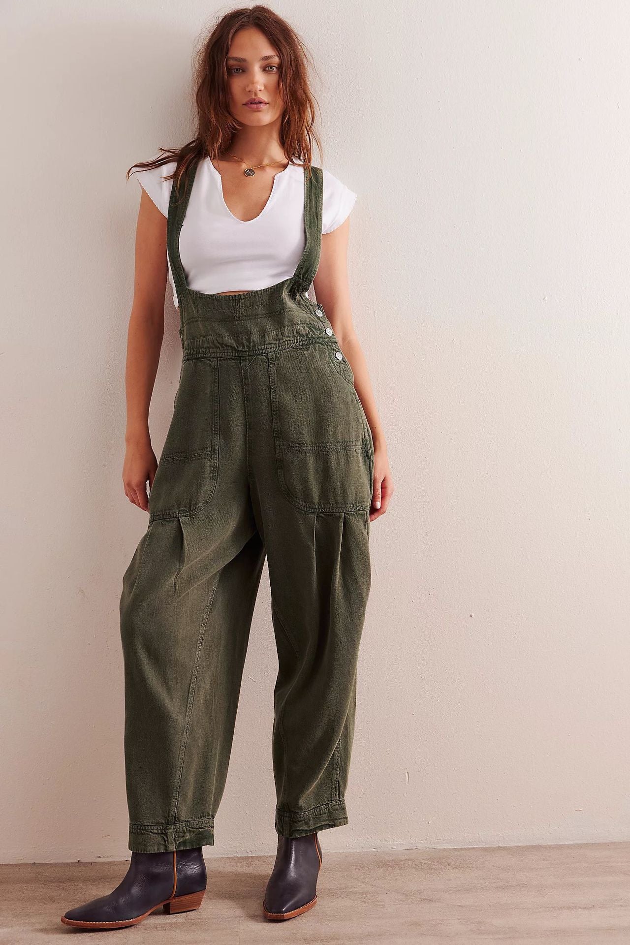 Casual Denim Overalls with Side Pockets