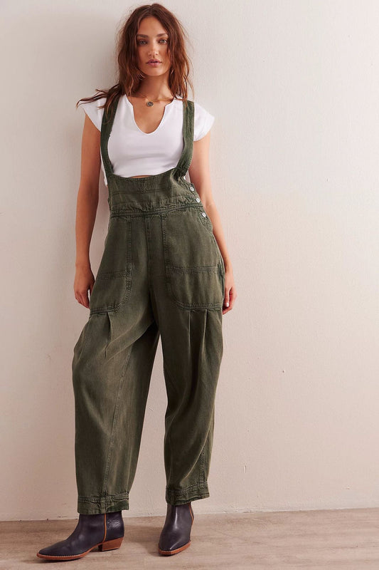 Casual Denim Overalls with Side Pockets