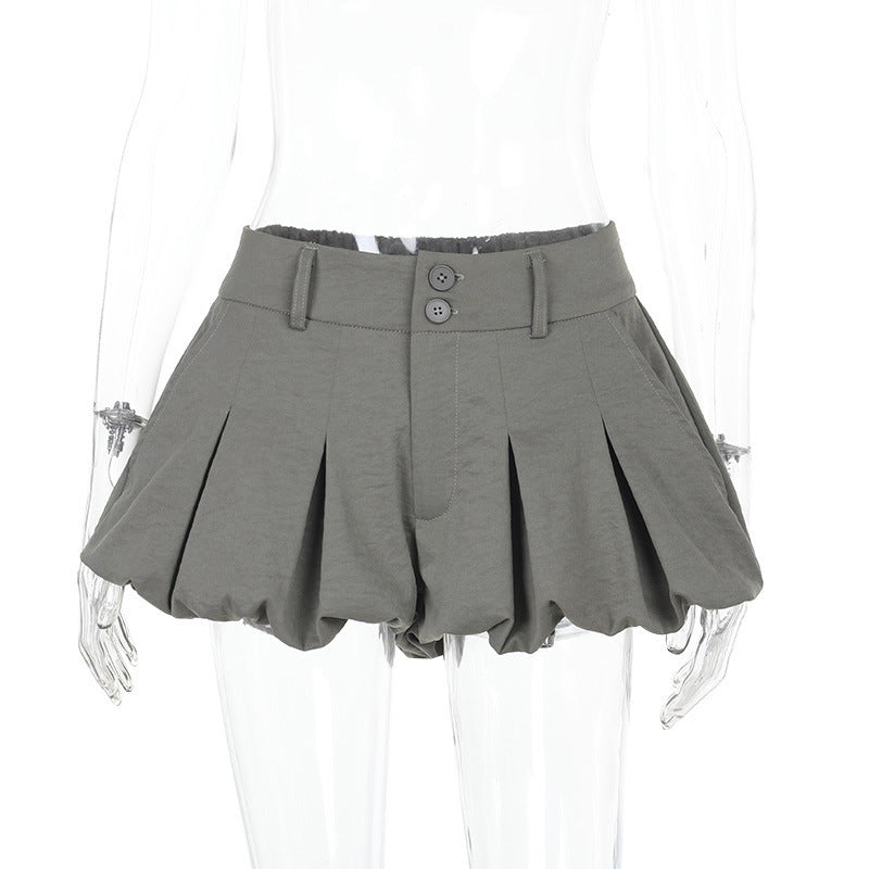 Low Waist Flower Bud Mini Skirt Trendy Casual A-Line Skirt