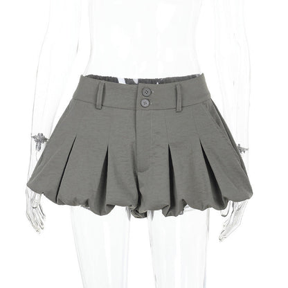 Low Waist Flower Bud Mini Skirt Trendy Casual A-Line Skirt