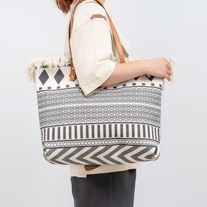 Print Large Size Tote Handbag