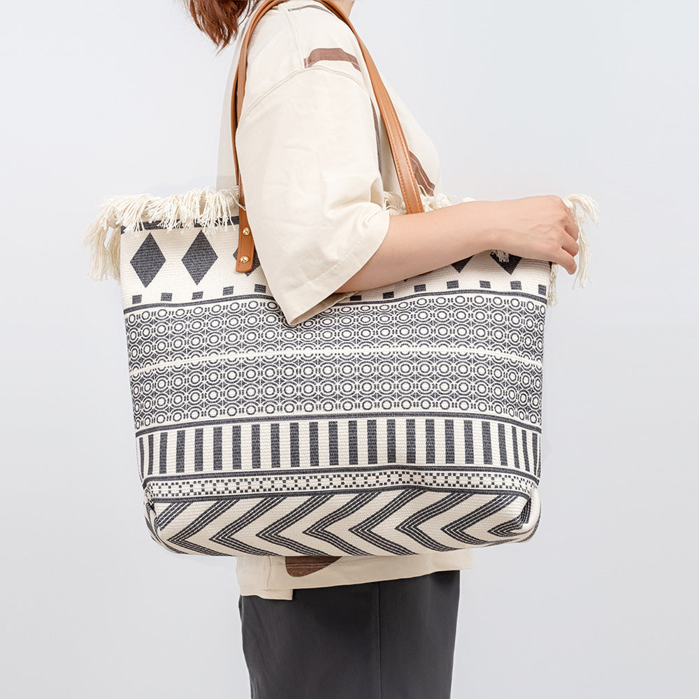 Print Large Size Tote Handbag