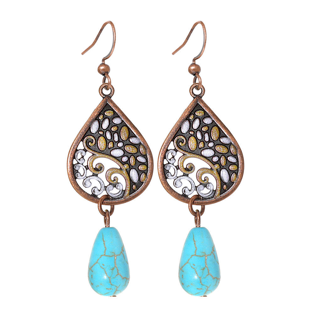 Vintage Ethnic Tassel Earrings Set - 12 Pairs Fashionable Boho Accessories