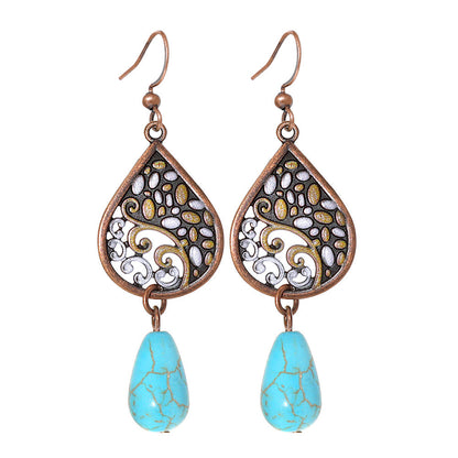 Vintage Ethnic Tassel Earrings Set - 12 Pairs Fashionable Boho Accessories