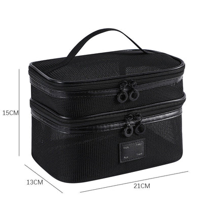 Solid Color Mesh Large Capacity Make Up Bags