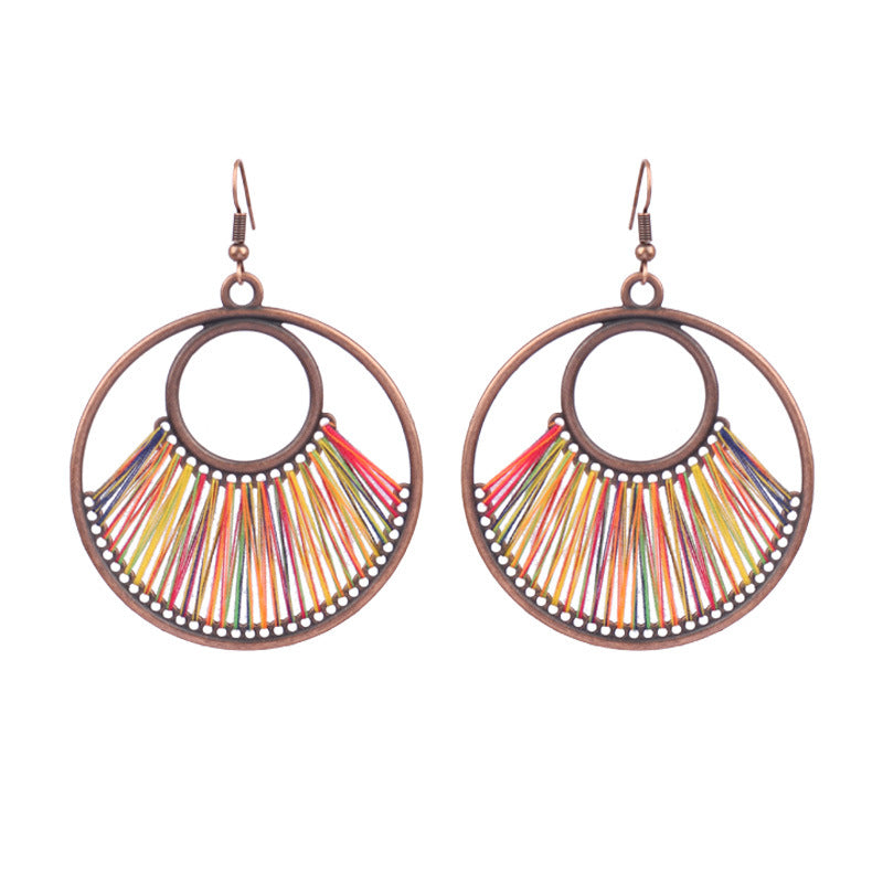 Handcrafted Bohemian Circular Earrings Vintage Style