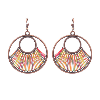 Handcrafted Bohemian Circular Earrings Vintage Style
