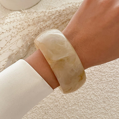 Trendy Semi-Transparent Acrylic Bangle Bracelets