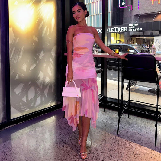 Sweet Street Style Bodycon Dress With Sheer Mesh Inserts