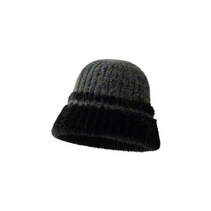 Colorful Striped Simple Plushed Bucket Hat
