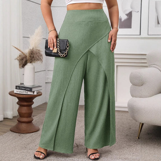 Loose Design Wide-Leg Pants Soft Cotton Casual Style