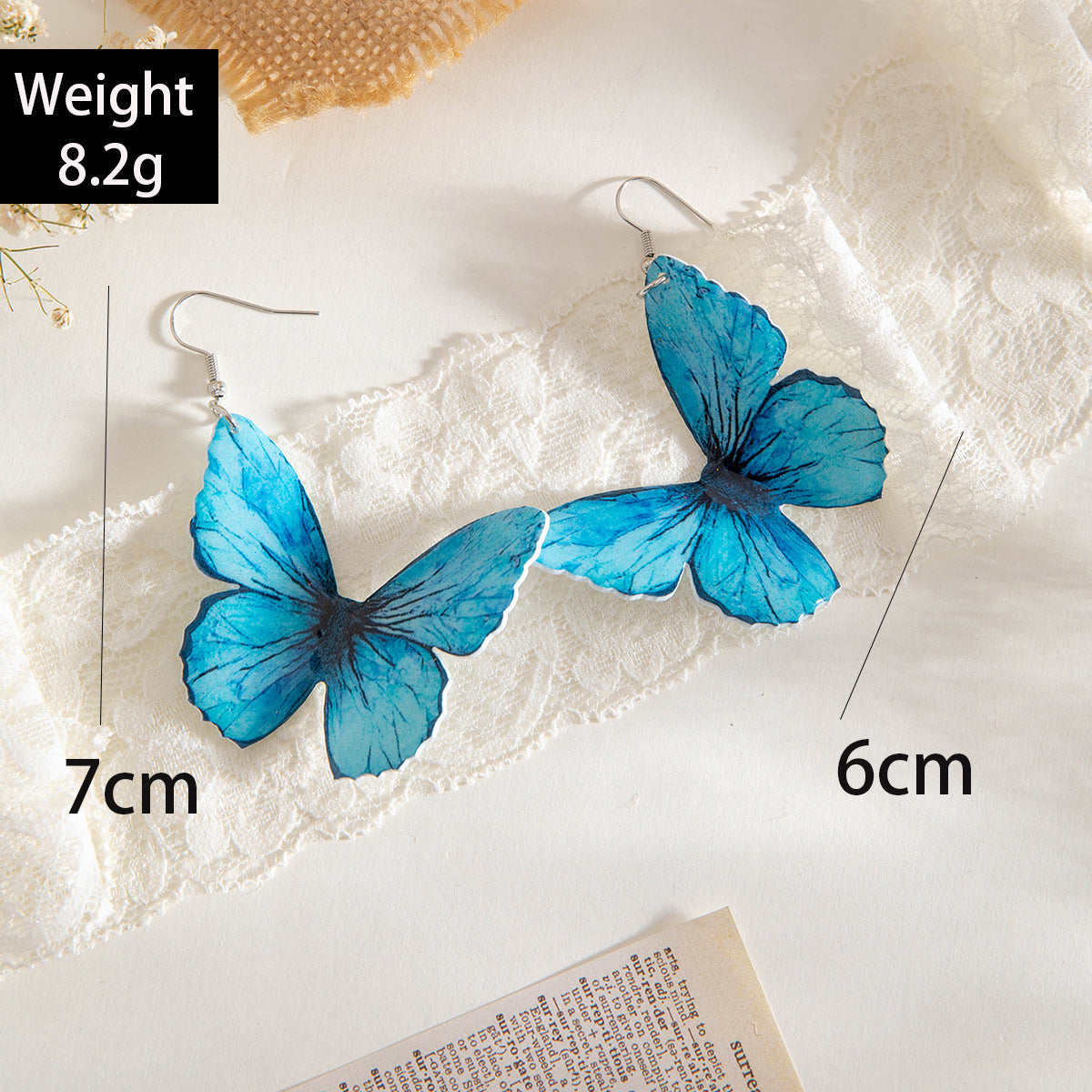 Colorful Butterfly Earrings Floral Design Acrylic Sweet Style