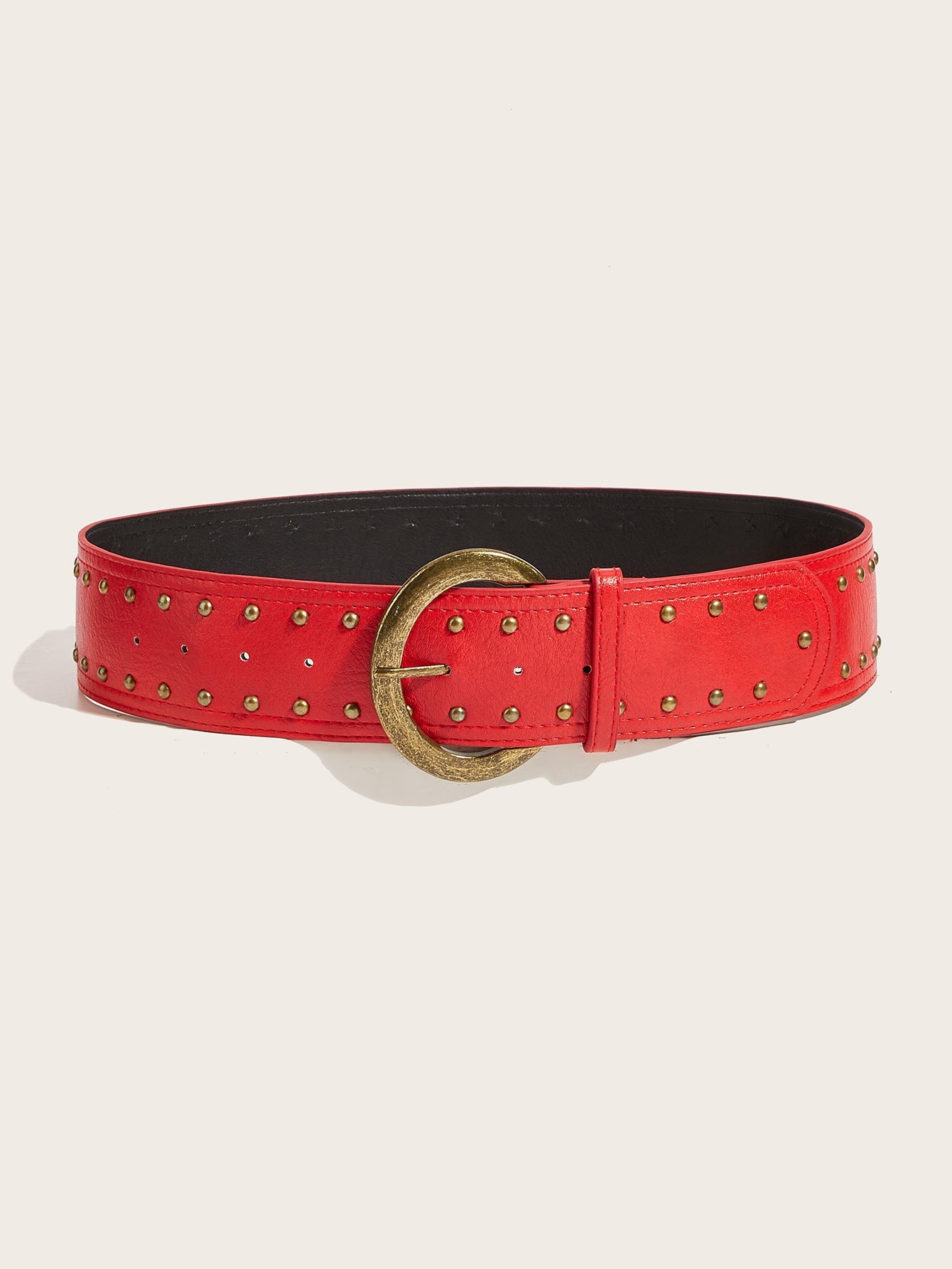 Punk Studs Leather Wide Belt