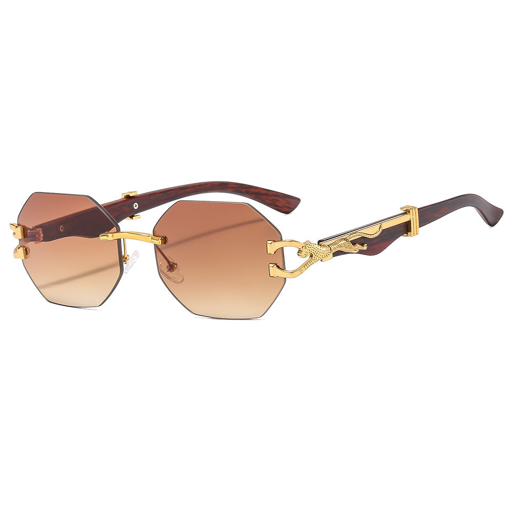 Trendy Square Frame Sunglasses With Leopard Print Edge