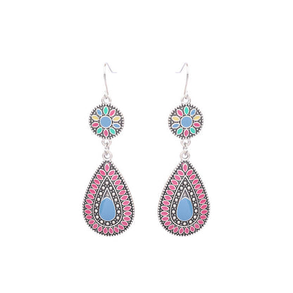 Colorful Geometric Drop Oil Dangle Earrings for Women