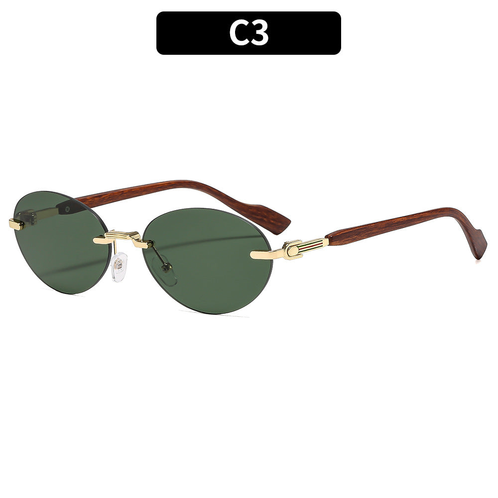 Trendy Oval Frame Sunglasses with UV400 Protection