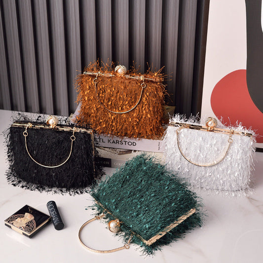 Trendy Boho Fringe Evening Handbag Stylish Party Purse