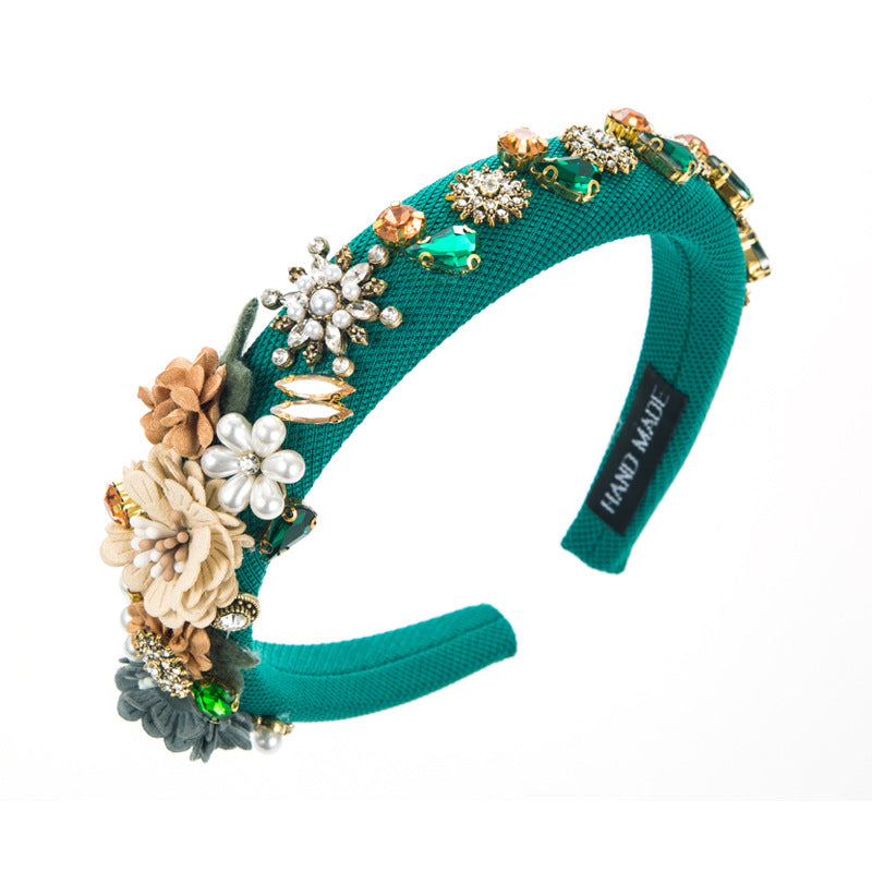 Baroque Pearl Floral Headband Luxury Fashion Hair Accessory