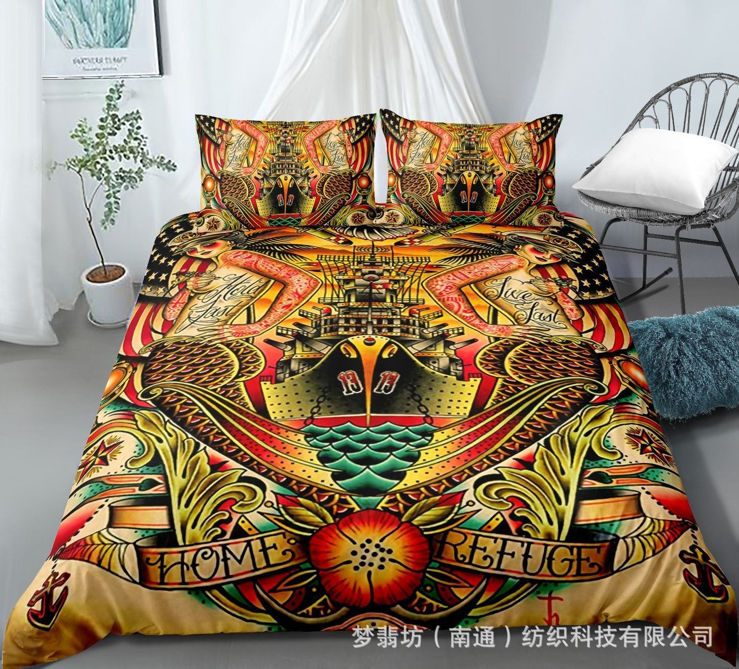 Selling 3D Printed Bohemian Bed Indian Pattern 2Pcs/3Pcs Set