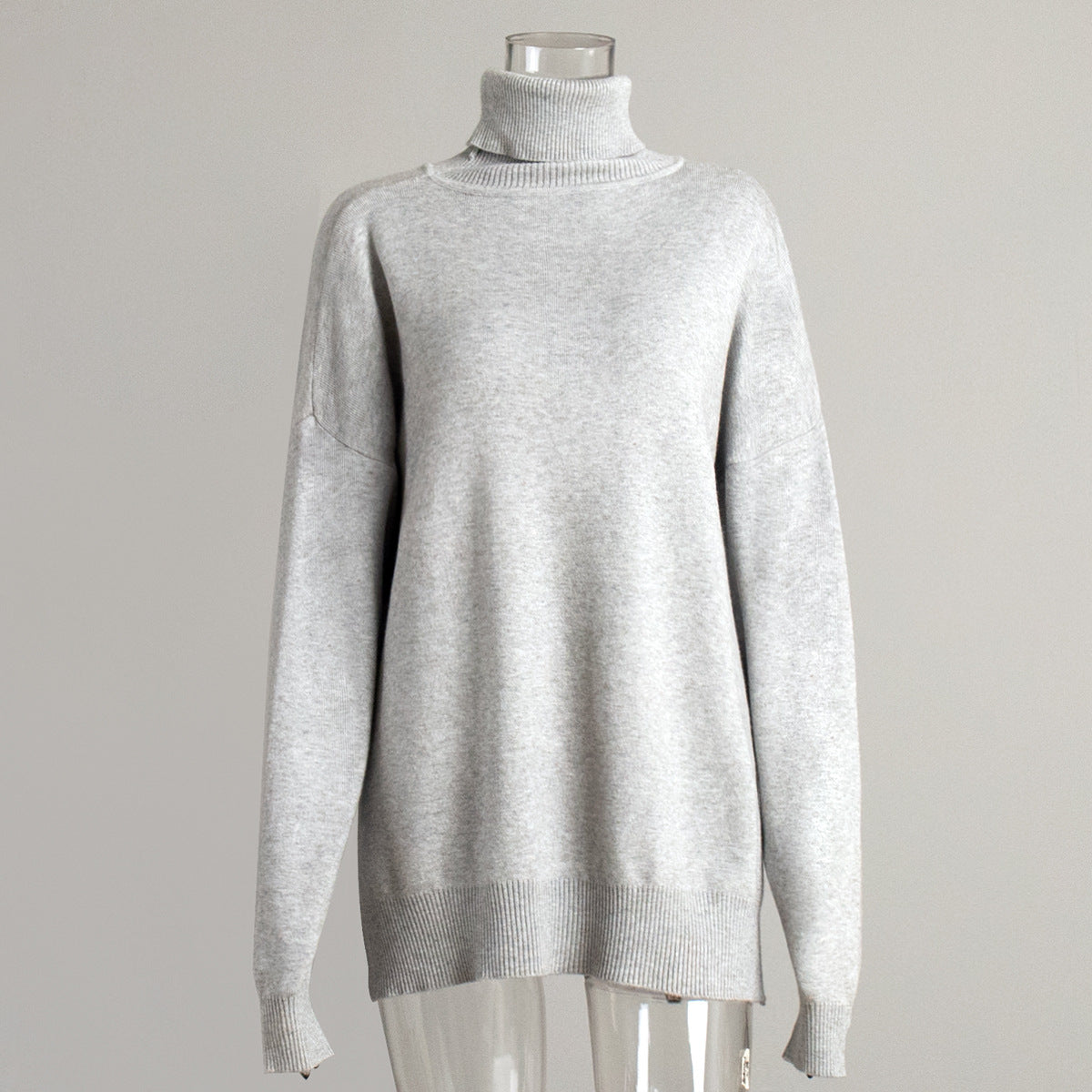 Cozy Turtleneck Knit Sweater Casual All-Season Pullover