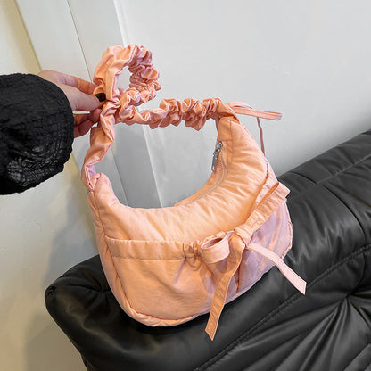 Trendy Casual Nylon Crossbody Bag With Drawstring Closure