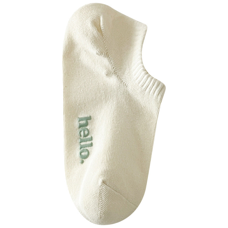 Candy Color Letter Simple Low Ankle Socks