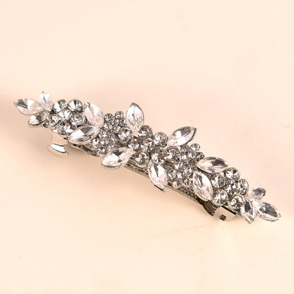 Petal-Shaped Alloy Rhinestone Spring Hair Clips for Brides