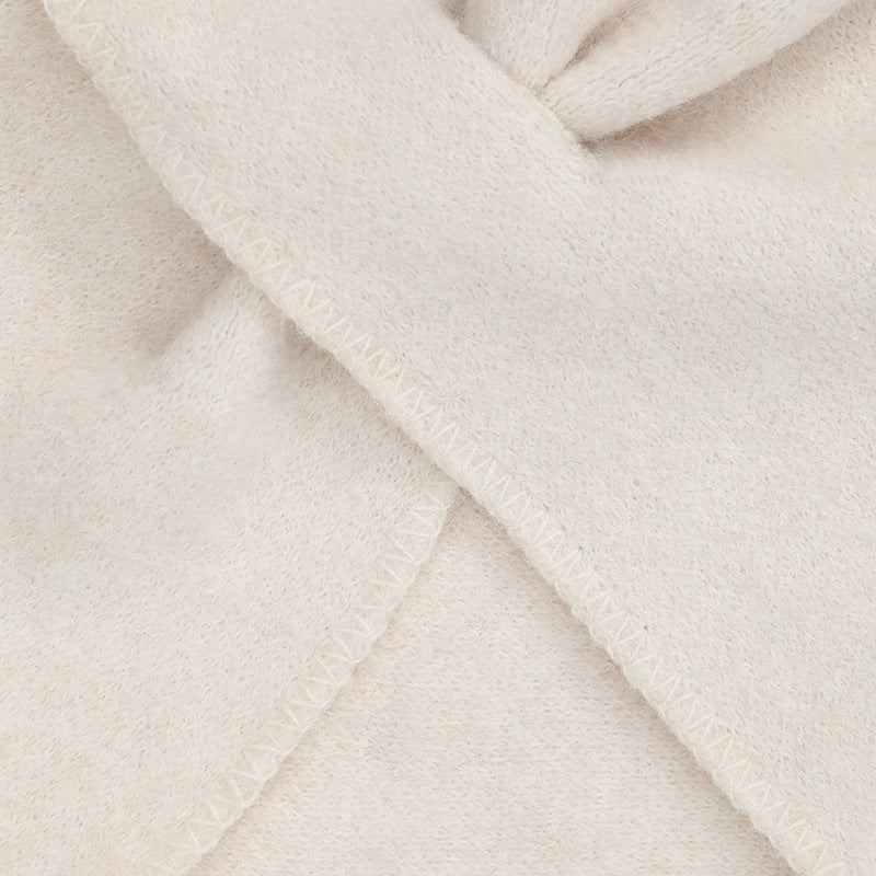 Winter Knit Wool Solid Color Triangle Scarf