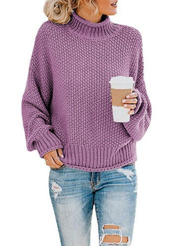 Women Fall/Winter New Loose Turtleneck Pullover Plus Size Sweater