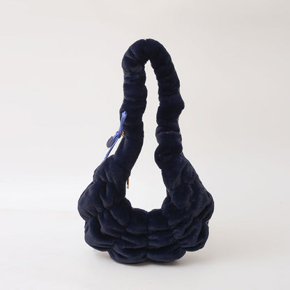 Trendy Plush Croissant Cloud Bag Soft Casual Shoulder Bag