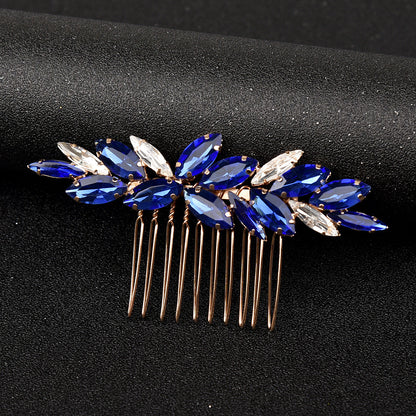 Bridal Head Accessories Green Glass Hair Comb Wedding Hairpiece