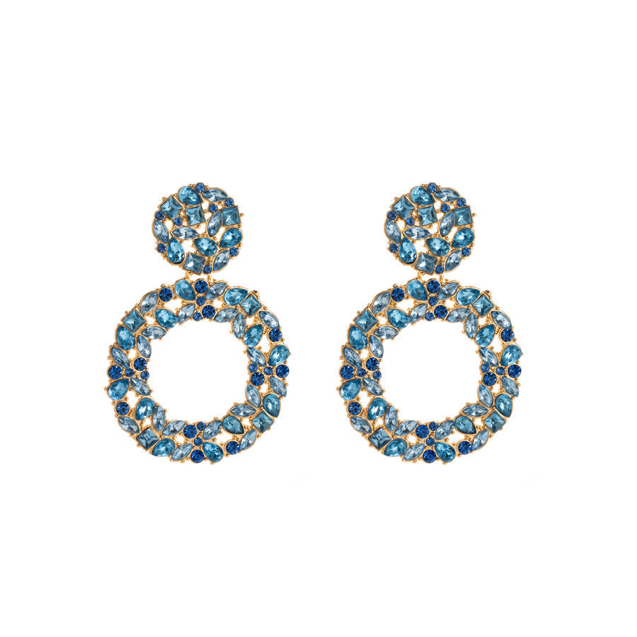 Geometric Crystal Drop Earrings Trendy Fashion Statement