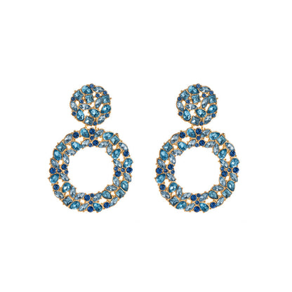 Geometric Crystal Drop Earrings Trendy Fashion Statement