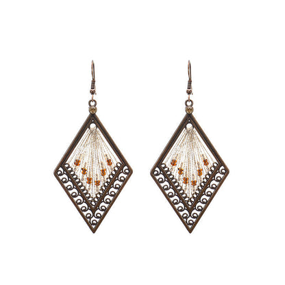Vintage Water Drop Earrings Handmade Alloy Fashion Jewelry