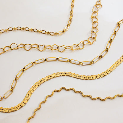 Simple Geometric Gold Plated Choker Necklace