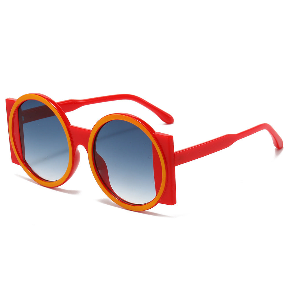 Round Frame Colorful Sunglasses Trendy Fashion Glasses