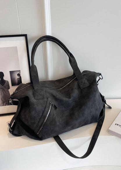 Leather Shoulder Bag Vintage Style With Multiple Compartments