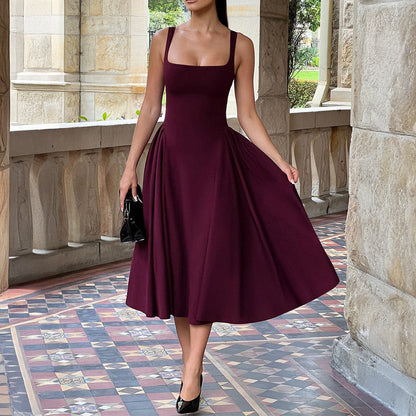 Elegant French Style Sleeveless Maxi Dress for Women