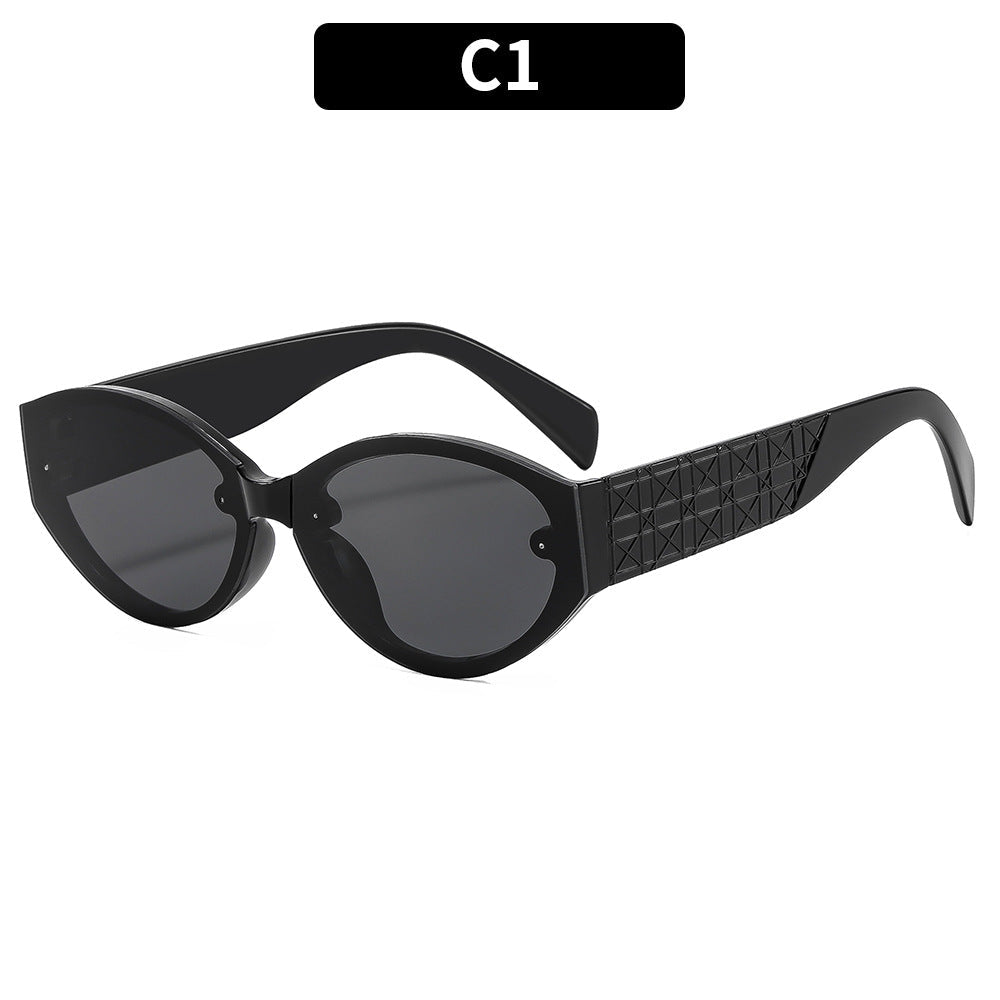 Retro Cat Eye Oval Sunglasses Stylish Outdoor UV Protection