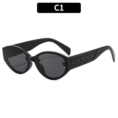 Retro Cat Eye Oval Sunglasses Stylish Outdoor UV Protection