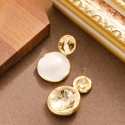French Chic Minimalist Enamel Dangle Earrings For Women