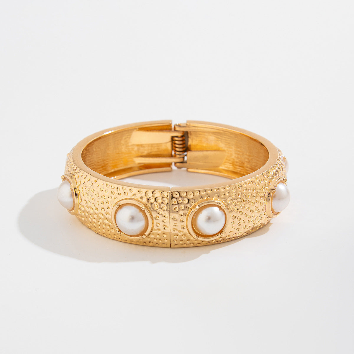 Thick Gold Irregular Twisted Bangle Bracelets
