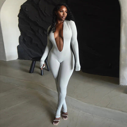 Women'S Stylish Sexy Deep V Backless Jumpsuit