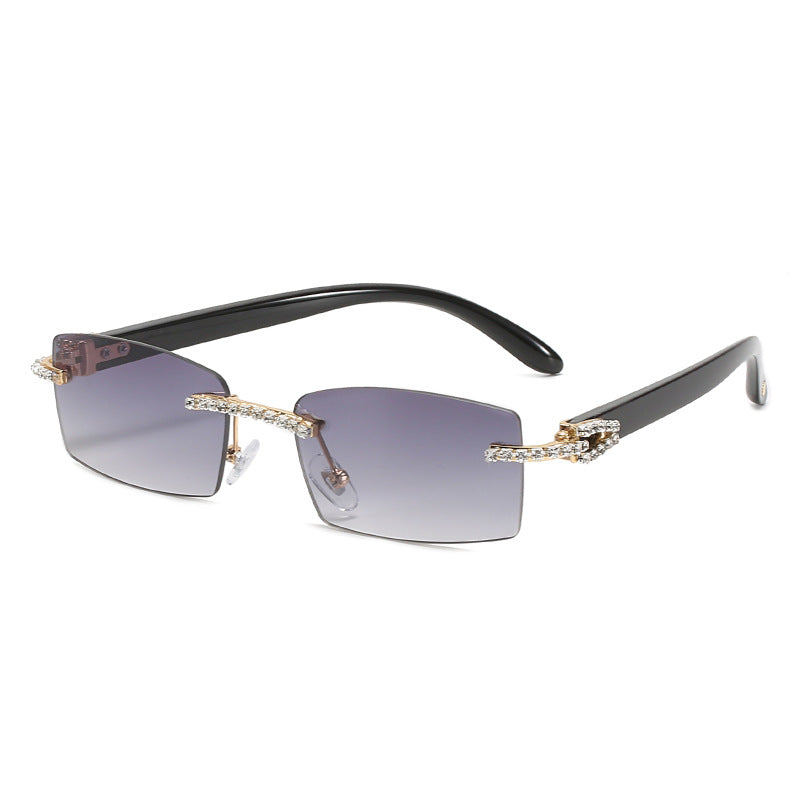 Trendy Square Sunglasses With Diamond Cut Frame