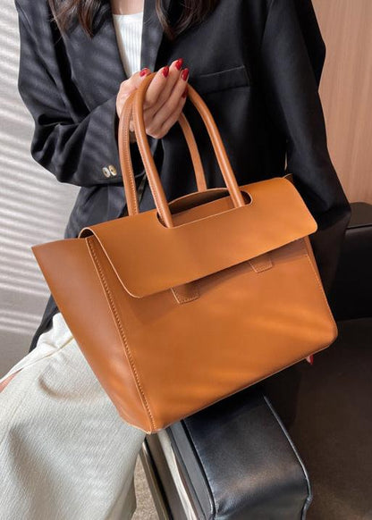 Spacious Pu Tote Bag With Minimalist Flap Design