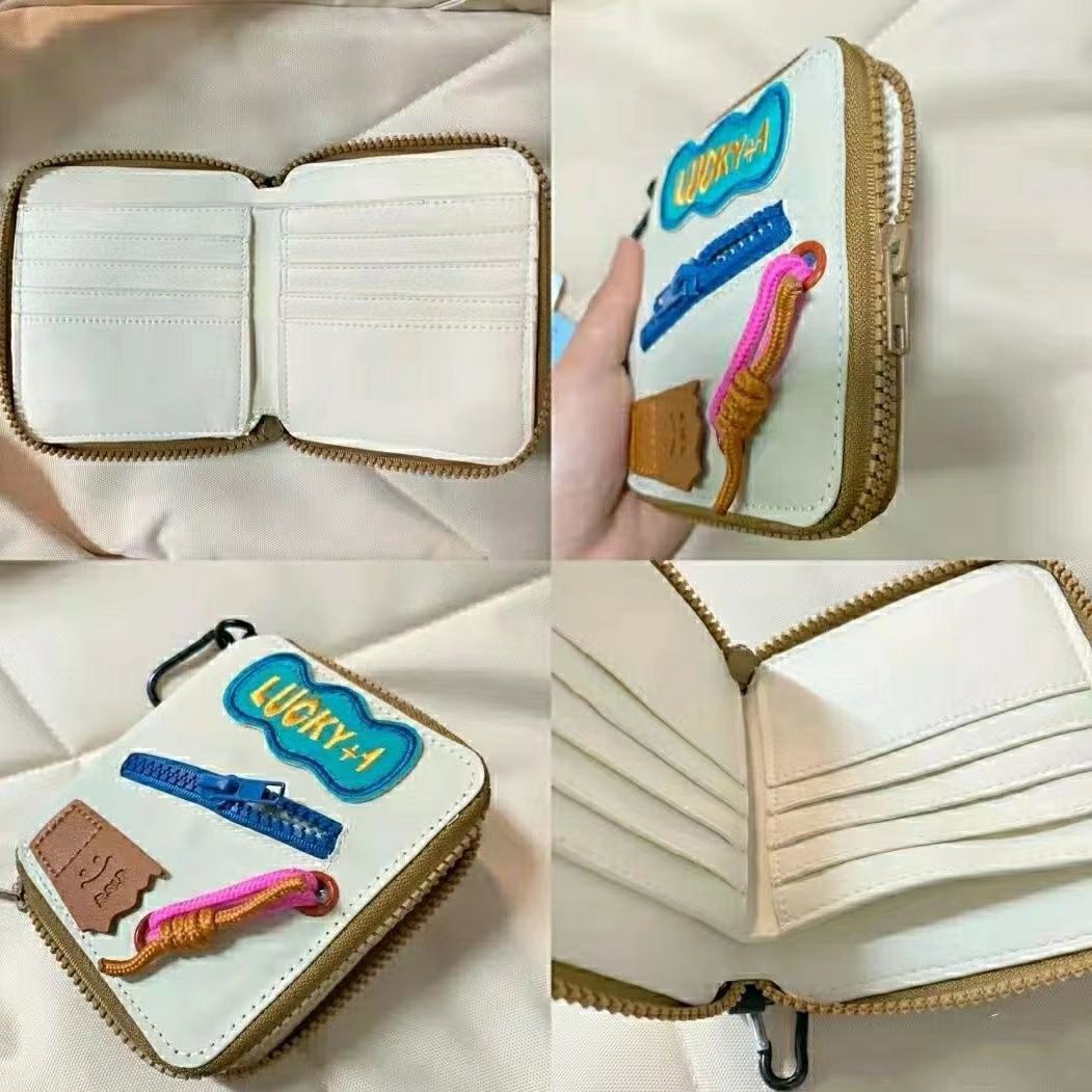 Letter Zipper Padded Card Cases Wallets