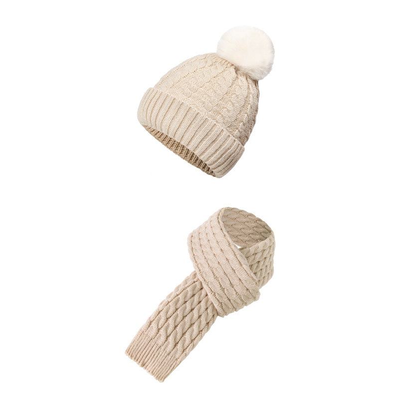 Warm Knit Beanie Scarf Gloves Set