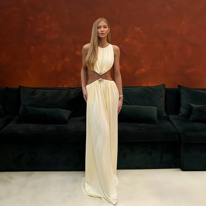 Trendy Sexy Midi Dress With Waist Cutout