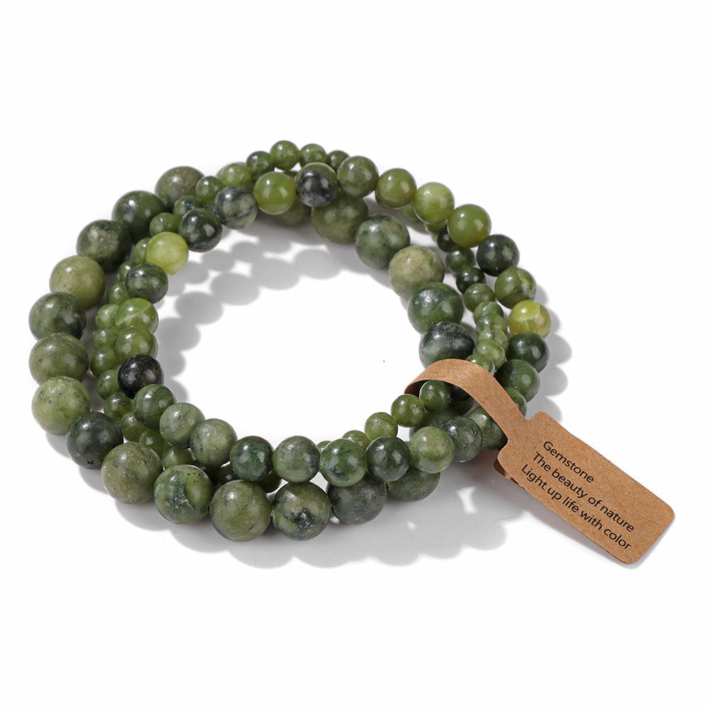3Pcs Simple Stretch Beaded Bracelet Set