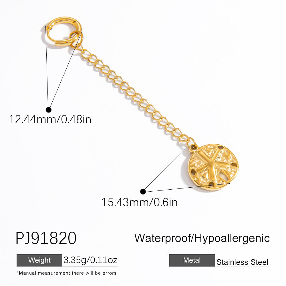 Stainless Steel Starfish & Shell Pendant Jewelry